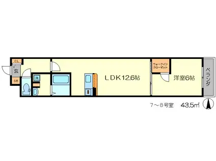 A-MON壬生高樋町(1LDK/4階)の間取り写真