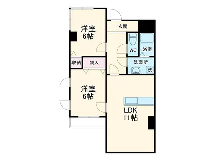 メゾンM.K(2LDK/3階)の間取り写真