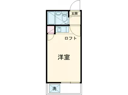 コーポマリーナ成城(ワンルーム/2階)の間取り写真