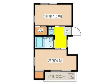 サンケンパレス府中宮西パ-ト3(2K/3階)の間取り写真