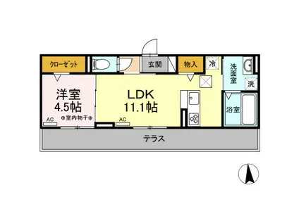 ALIVIO(1LDK/3階)の間取り写真