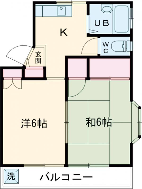 ビックバレー旭(2K/2階)の間取り写真