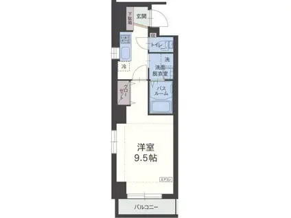 おおたけビル(1K/2階)の間取り写真