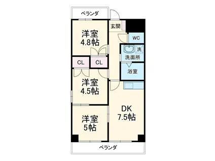 グランメゾンSANGO(3DK/1階)の間取り写真