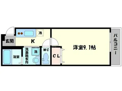 フジパレス太子橋Ⅲ番館(1K/1階)の間取り写真