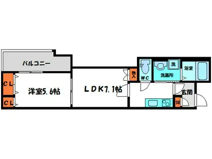 GMヒルズ大宮通(1DK/2階)の間取り写真