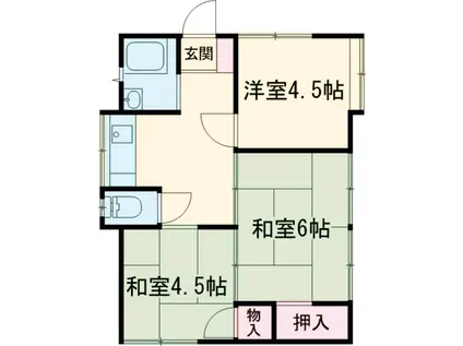 西武池袋・豊島線 ひばりケ丘駅(東京) 徒歩39分 1階建 築61年(3DK)の間取り写真