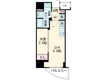 メインステージ上石神井(1DK/7階)の間取り写真