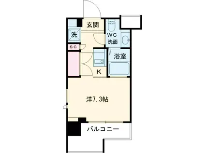 レジディア市谷薬王寺(ワンルーム/5階)の間取り写真