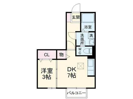 エルコーポ A(1DK/1階)の間取り写真