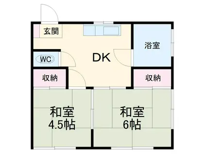 高見荘(2DK/2階)の間取り写真