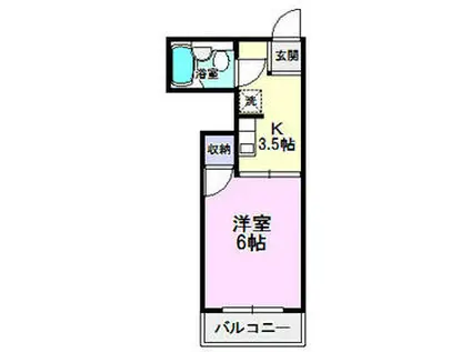 ティカル平針(ワンルーム/3階)の間取り写真