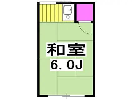 喜鶴荘(ワンルーム/2階)の間取り写真