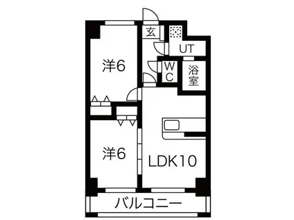 グランメールコート白銀(2LDK/3階)の間取り写真