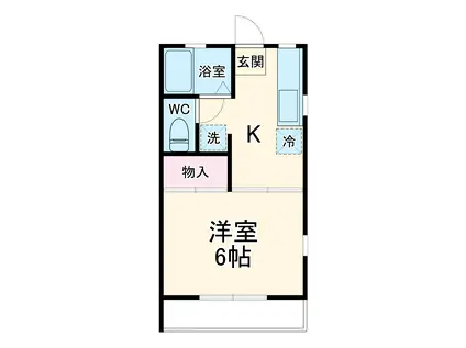 メゾン・ド・ヴァチュー(1K/2階)の間取り写真