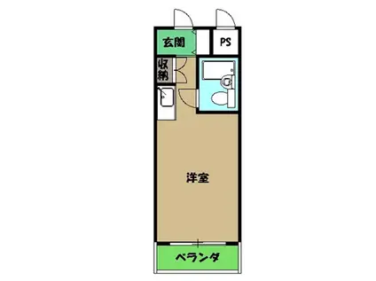 WAVE(ワンルーム/2階)の間取り写真