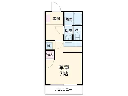 ザ・ホワイトハウスA(1K/2階)の間取り写真