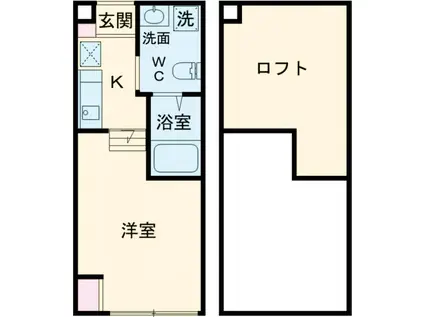 YROOM Ⅲ(ワンルーム/2階)の間取り写真