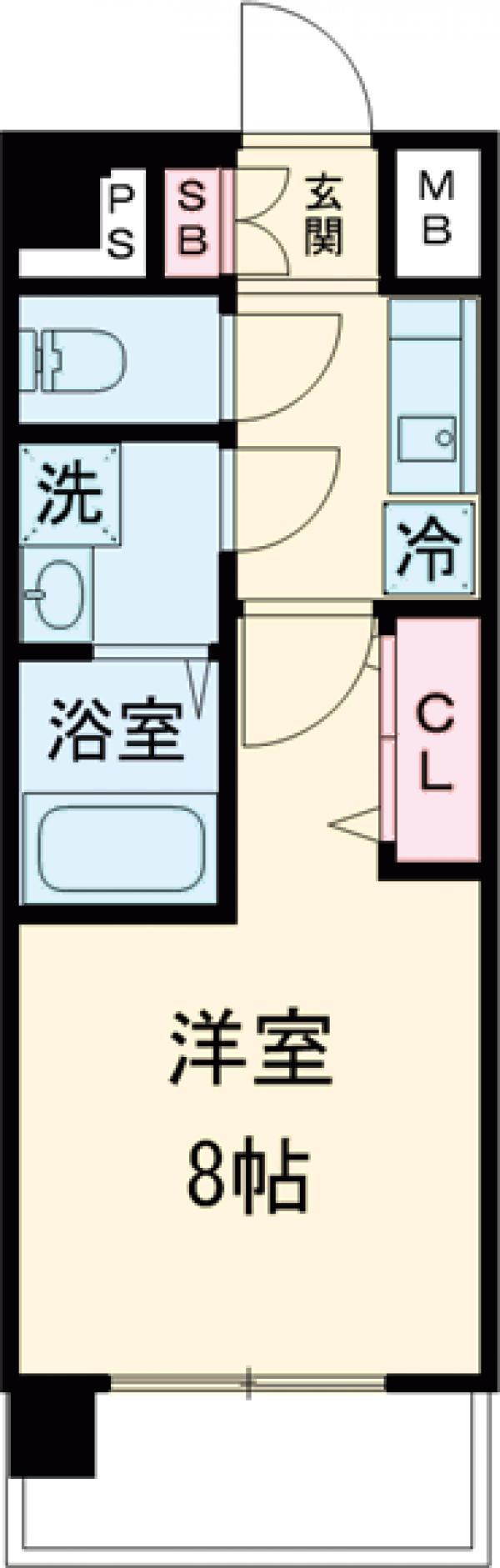 エステムコート東京八王子(1K/7階)の間取り写真