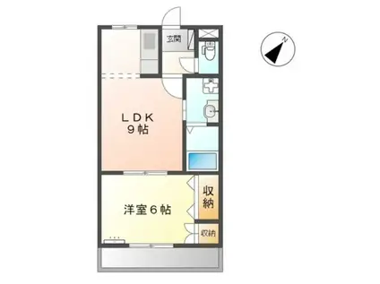 レッドウィング2番館(1LDK/1階)の間取り写真