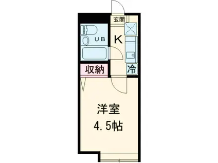 アネックスⅡA(1K/2階)の間取り写真