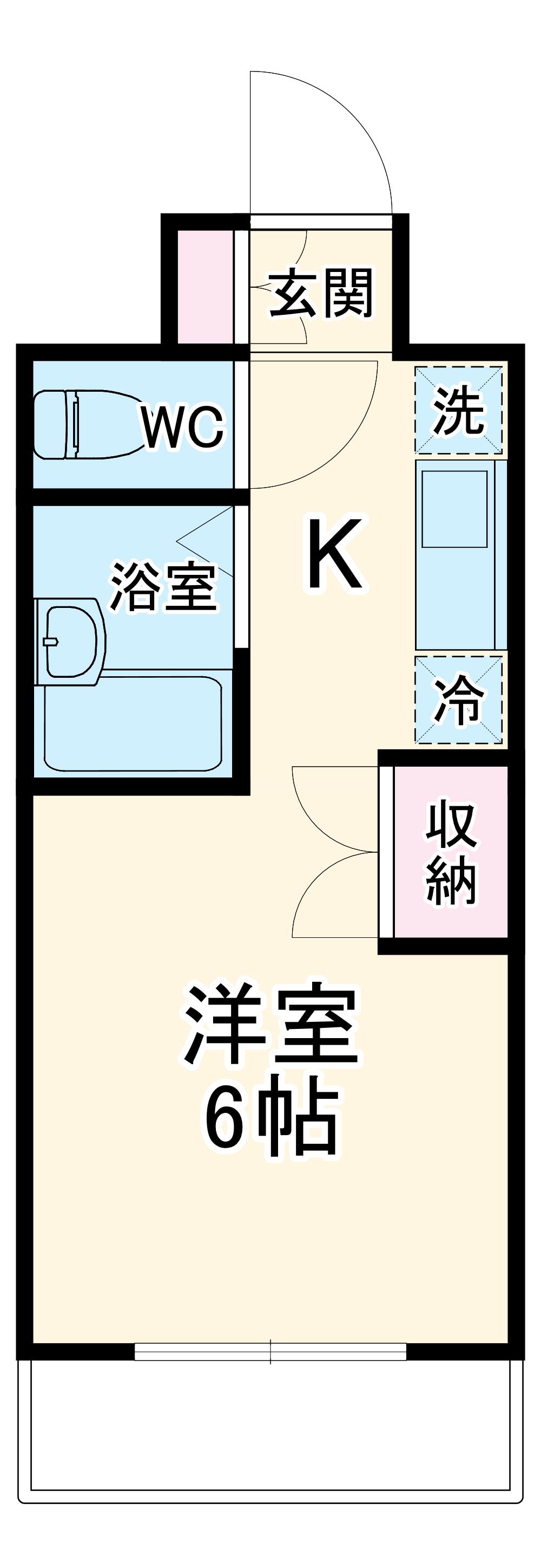 アルプ所沢(1K/4階)の間取り写真
