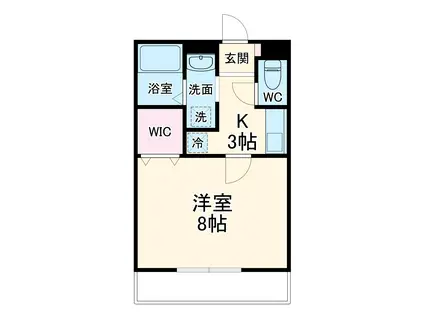 アンプルールリーブルリベルテ(1K/2階)の間取り写真