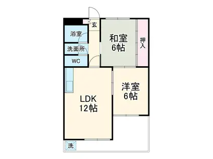 近藤ビル(2LDK/3階)の間取り写真