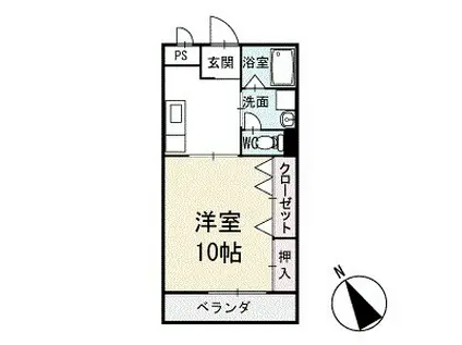 ユース稲熊(1K/1階)の間取り写真