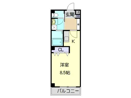 名鉄名古屋本線 東岡崎駅 徒歩26分 2階建 築20年(ワンルーム/2階)の間取り写真