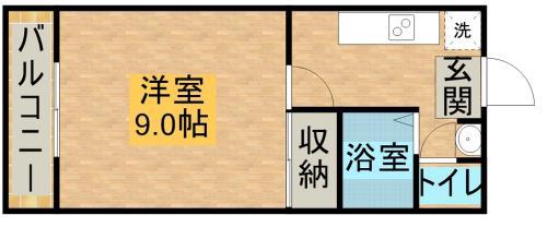 POTETO 2(1DK/3階)の間取り写真
