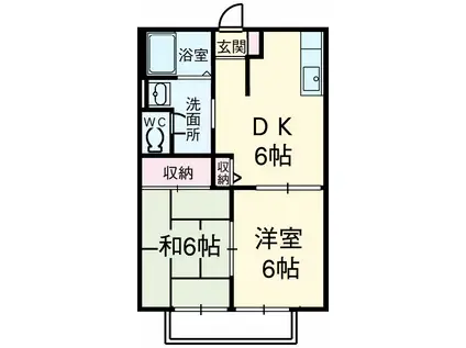 エルセラードB(2DK/1階)の間取り写真