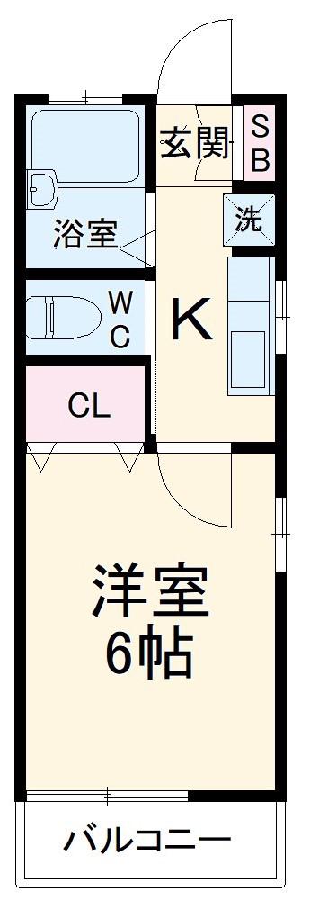 MISAKI Ⅱ(1K/1階)の間取り写真