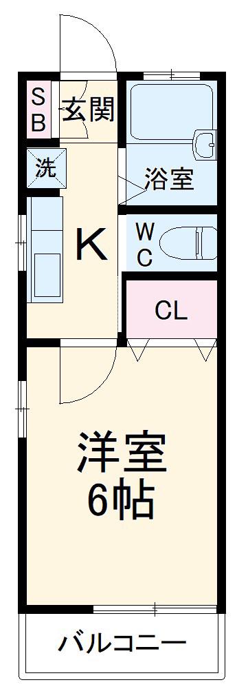 MISAKI Ⅱ(1K/2階)の間取り写真