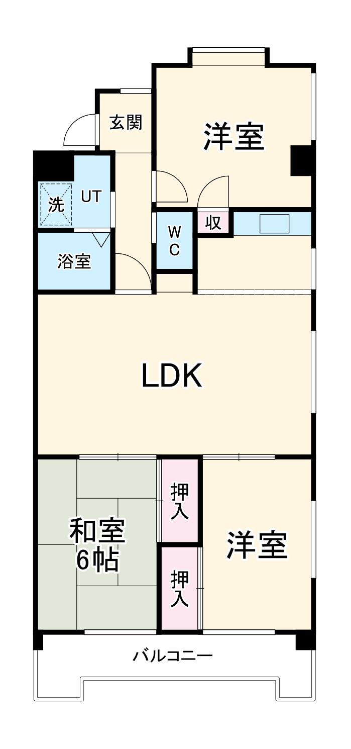 アビタマルフクⅡ(3LDK/3階)の間取り写真
