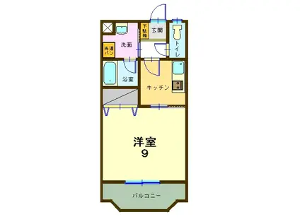 ヴィブレMAKIⅡ(1K/3階)の間取り写真