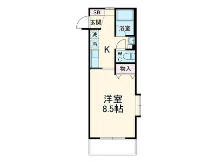 千本ウエストコープ(1K/3階)の間取り写真