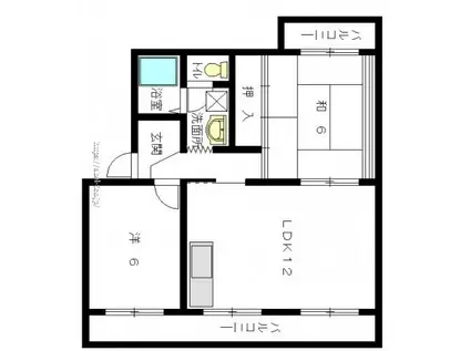 エステート半田山(2LDK/1階)の間取り写真