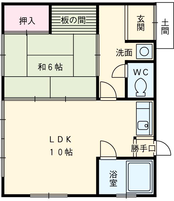 遠州鉄道 積志駅 徒歩16分 1階建 築46年(1LDK)の間取り写真