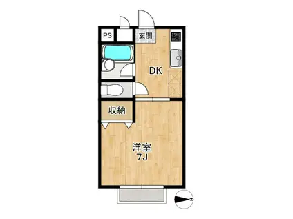 BEL AIR GARDEN6(1K/2階)の間取り写真