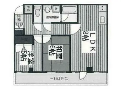 ツインヴィラ八柱Ⅱ(2LDK/3階)の間取り写真