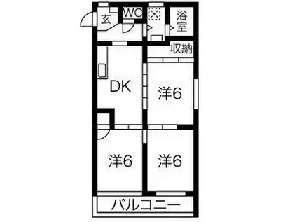 ルネッサファミーユ(3DK/4階)の間取り写真