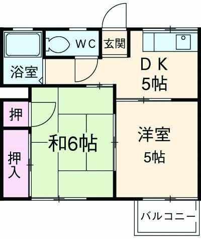 ジュピター(2K/2階)の間取り写真