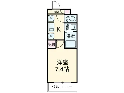 エスポワールツツミ(1K/1階)の間取り写真