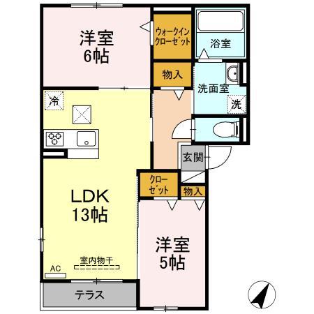 ブリーゼⅣ(2LDK/3階)の間取り写真