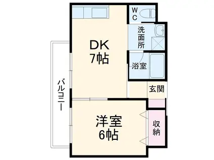 リ・ポーズ21(1DK/6階)の間取り写真