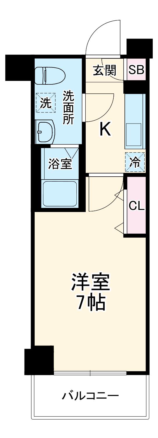 リヴシティ横濱インサイトⅡ(1K/3階)の間取り写真