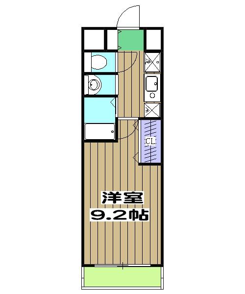 ネオパレス亀岡(1K/2階)の間取り写真