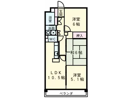 サーナ野並(3LDK/9階)の間取り写真