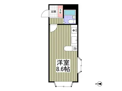 ベルピア飯能第2(ワンルーム/1階)の間取り写真